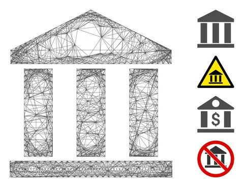 Network Bank Building Vector Mesh Ilustración de archivo