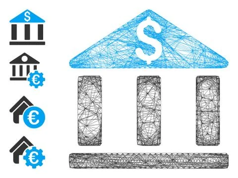 Network Bank Office Building Vector Mesh Ilustración de archivo