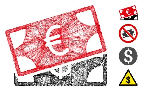 Network Banknotes Vector Mesh Stockillustratie