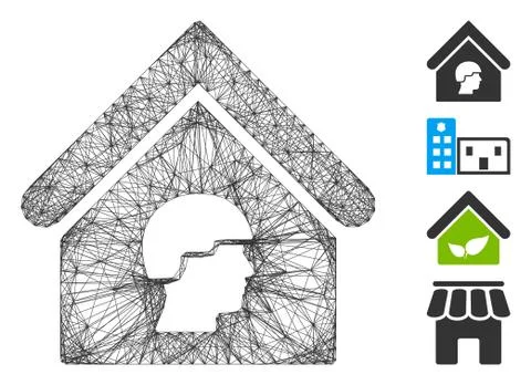 Network Barrack Building Vector Mesh Ilustración de archivo