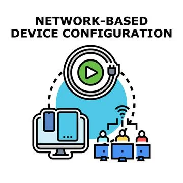 Network based device configuration for digital management Stock Illustration
