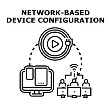 Network based device configuration for digital management Stock Illustration