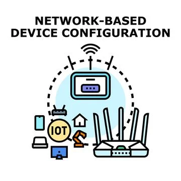 Network based device configuring smart home devices Stock Illustration