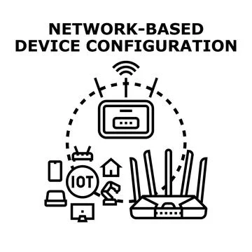 Network based device configuring smart home devices イラスト素材