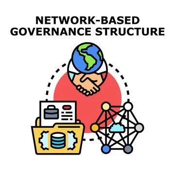 Network based governance structure management and digital collaboration Stock Illustration