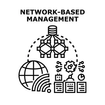 Network based management system administering global data 스톡 일러스트