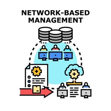 Network based management system managing data and team workflows Stock Illustration