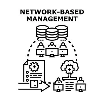 Network based management system managing data and team workflows Stock Illustration