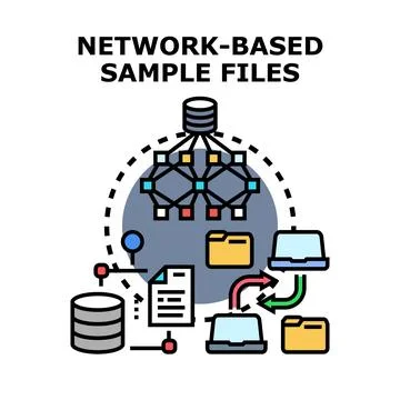Network based sample files distributing information technology Stock Illustration