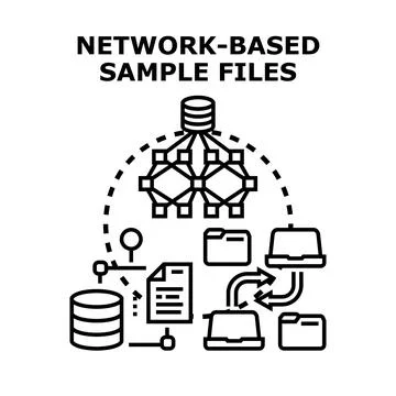 Network based sample files distributing information technology Stock Illustration