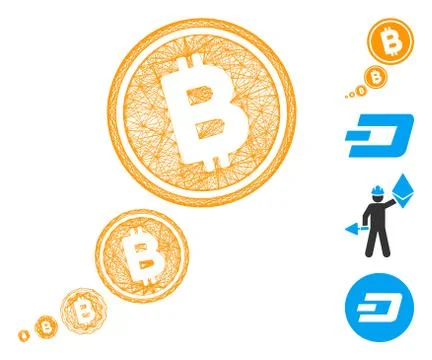 Network Bitcoin Inflation Vector Mesh Stock Illustration
