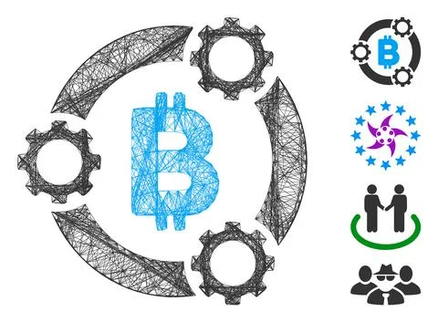 Network Bitcoin Pool Collaboration Vector Mesh Stock Illustration