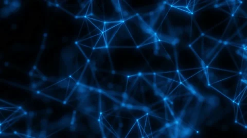 Network of blue particles on a dark background. Seamless loop. Stock-Footage 239701593