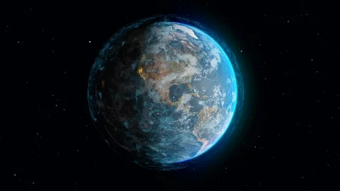 Network blue plexus glowing on the Earth sphere in space Stock Footage 121426055