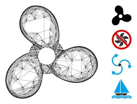 Network Boat Propeller Vector Mesh Illustrazione stock