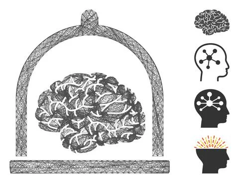Network Brain Conservation Vector Mesh Stock Illustration