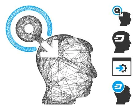 Network Brain Interface Plug-In Vector Mesh Stock Illustration