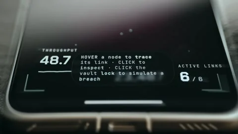 Network Breach Simulation Control Panel Stock Footage 337000798