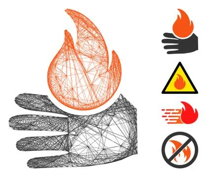 Network Burn Hand Vector Mesh Stockillustratie