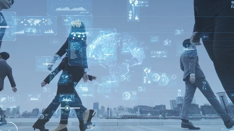 Network of business concept. IoT (Internet of Things). ICT (Information Communci Stock Footage 106362093