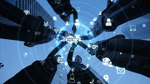 Network of business concept. IoT (Internet of Things). ICT (Information Communci Stock Footage 106362393