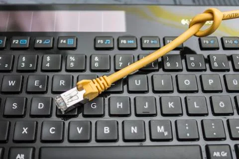 Network Cable and Keyboard Foto stock