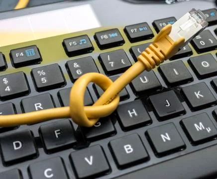 Network Cable and Keyboard Foto stock