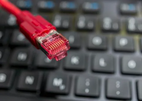 Network Cable and Keyboard Stock Photos