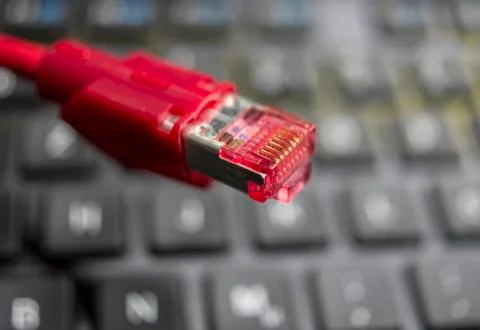 Network Cable and Keyboard Stock Photos