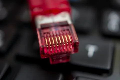 Network Cable and Keyboard Stock Photos