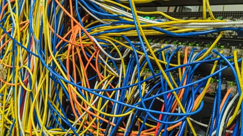 Network Cable Chaos Stock Footage 291759278