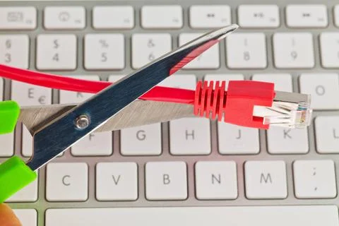 Network cable from a computer Stock Photos