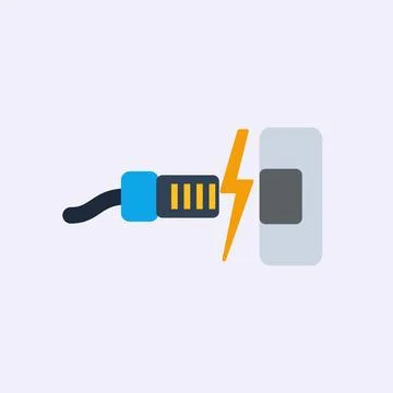 Network cable connection flat design vector illustration with blue Ethernet Stock Illustration