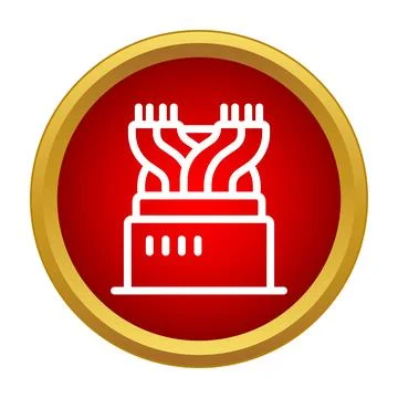 Network cable connection icon representing data communication Stock Illustration