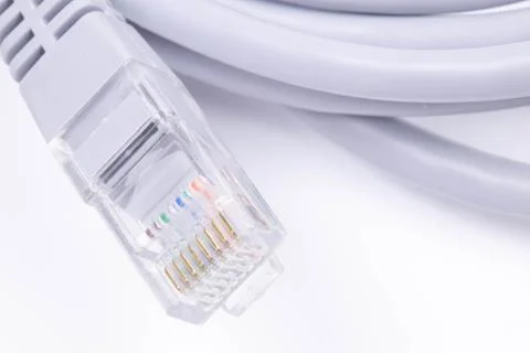 Network Cable with connection plastic plug Stock Photos