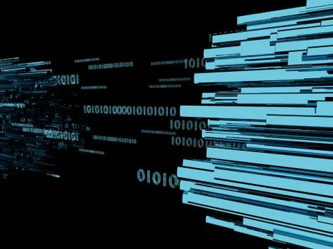 Network cable in data center 3d render Stock Illustration