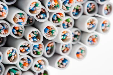 Network cable electrical wire information technology industry Stock Photos