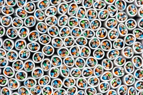 Network cable electrical wire information technology industry concept Stock Photos