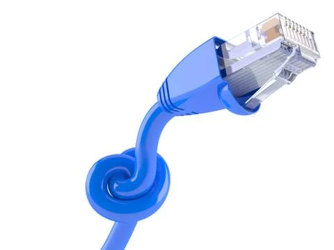 Network cable with knot Stock Illustration
