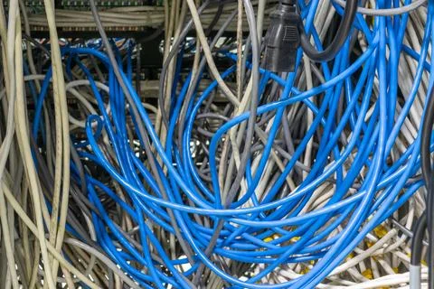Network Cable Management Background Stock Photos
