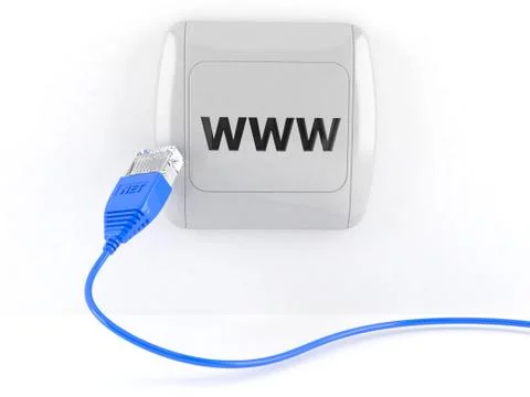 Network cable with network socket Stock Illustration