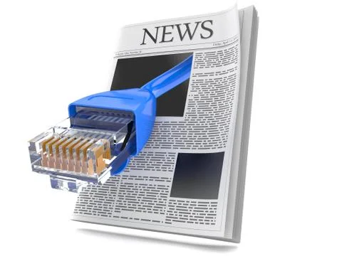 Network cable with newspaper イラスト素材