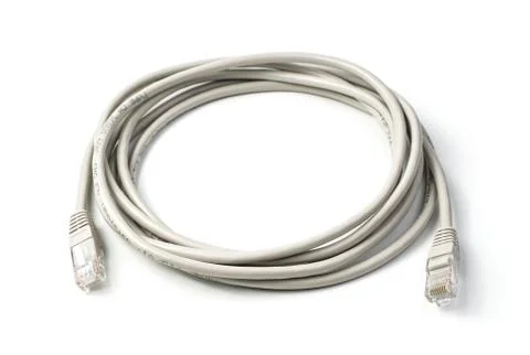 Network cable of the router. Patch cord. Stock Photos