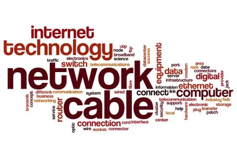 Network cable word cloud Stock Illustration