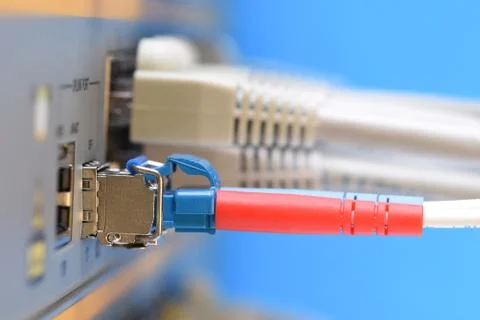 Network cables and server in data center Stock Photos