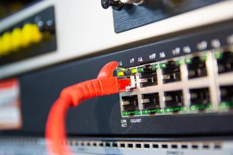 The network cables to connect Lan port Stock Photos