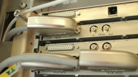 Network cables connected to hub Stock Footage 54051701