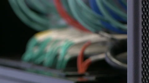 Network cables connected to switch Video stock 46267513