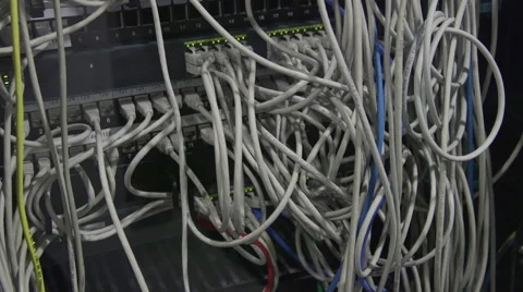 Network cables ethernet server Stock Footage 48650387