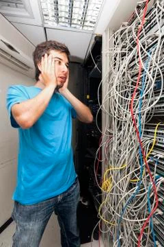 Network cables horror Stock Photos